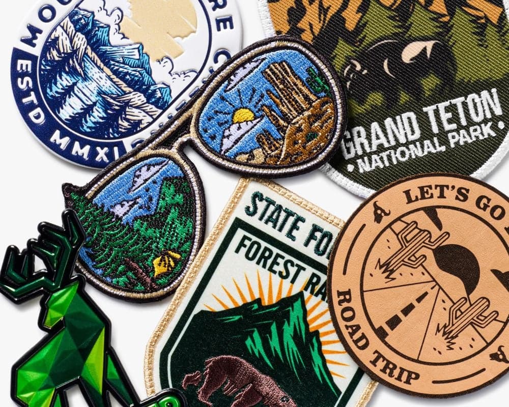 Collection of custom embroidered patches.